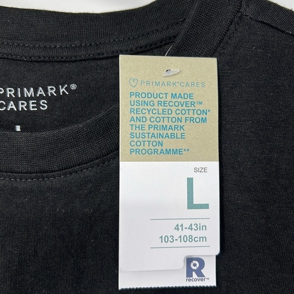 Primark NWT men’s large black basic t shirt - Picture 2 of 5